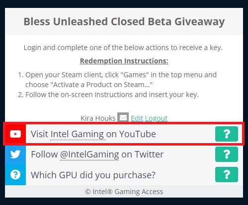 [Bless Unleashed] Раздача ключей от Intel Gaming Access